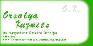orsolya kuzmits business card